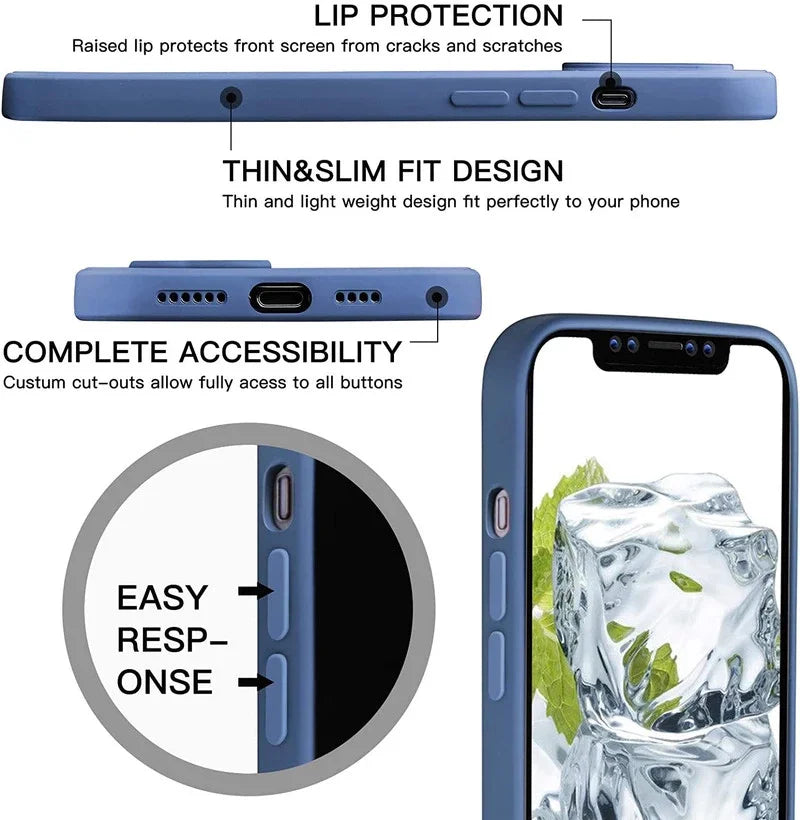 Original Soft Silicone Phone Case For iPhone 17 16 Pro Max 15 14 13 12 11 Pro Max Mini X XR XS 7 8 Plus SE Back Cover Cases