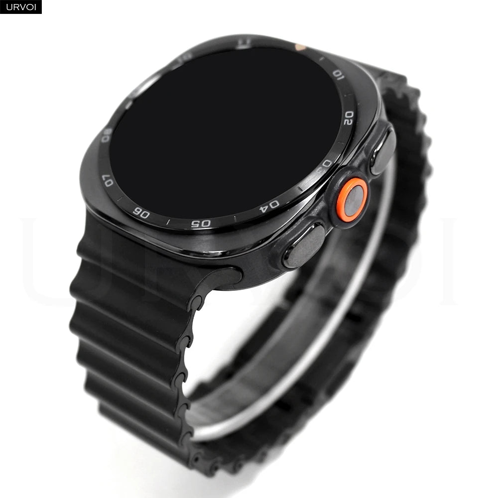 URVOI Ocean Strap For Galaxy Watch Ultra 2 1 2025 47mm 316L Stainless Steel Band Magnetic Clasp DLC Coating Quick Fit Watchband