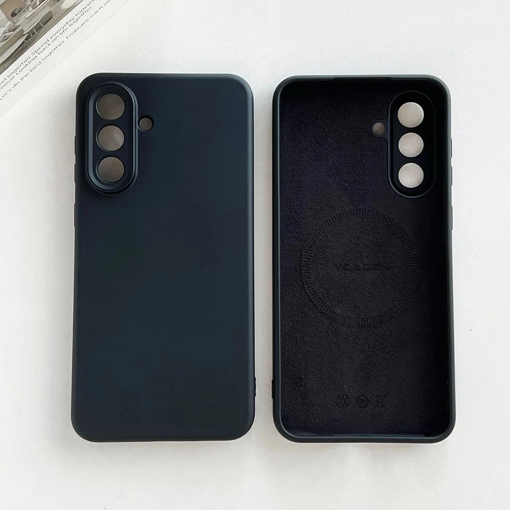 Original Liquid Silicone Magnetic Case For Samsung Galaxy S26 S25 S24 S 26 Ultra Plus S26Ultra Cases Wireless Charge Soft Cover