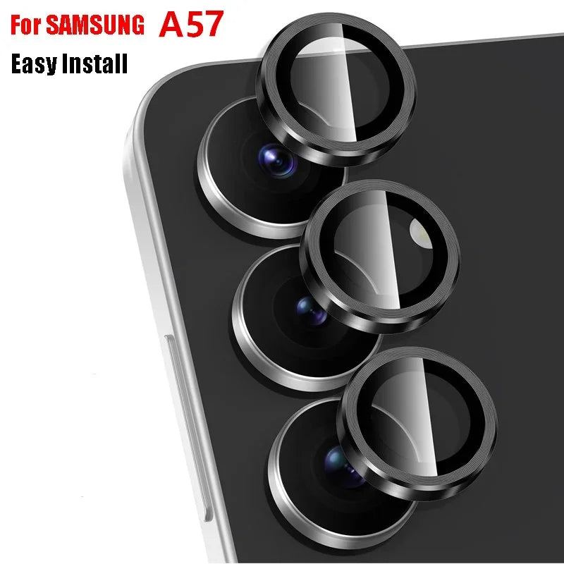 Metal Camera Lens Protector For Samsung Galaxy A57 A37 Anti Scratch 9H Tempered Glass Metal Ring For Galaxy A57 5G
