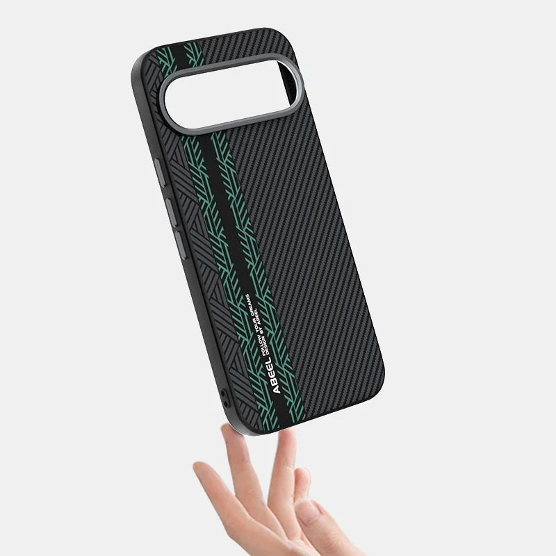 Fashion Carbon Fiber Pattern Protective Case for Google Pixel 10 9 Pro XL Alloy Lens Magnetic Wireless Charger Shockproof Cover