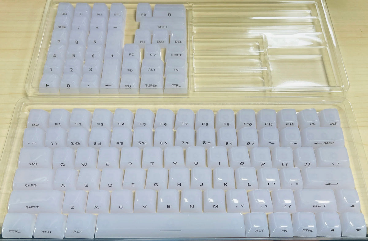 115 Keys Semi-transparent RGB Backlit PC Keycaps MDA Profile Foggy Pink UV-print Keycaps for Cherry Gateron MX Switches Keyboard