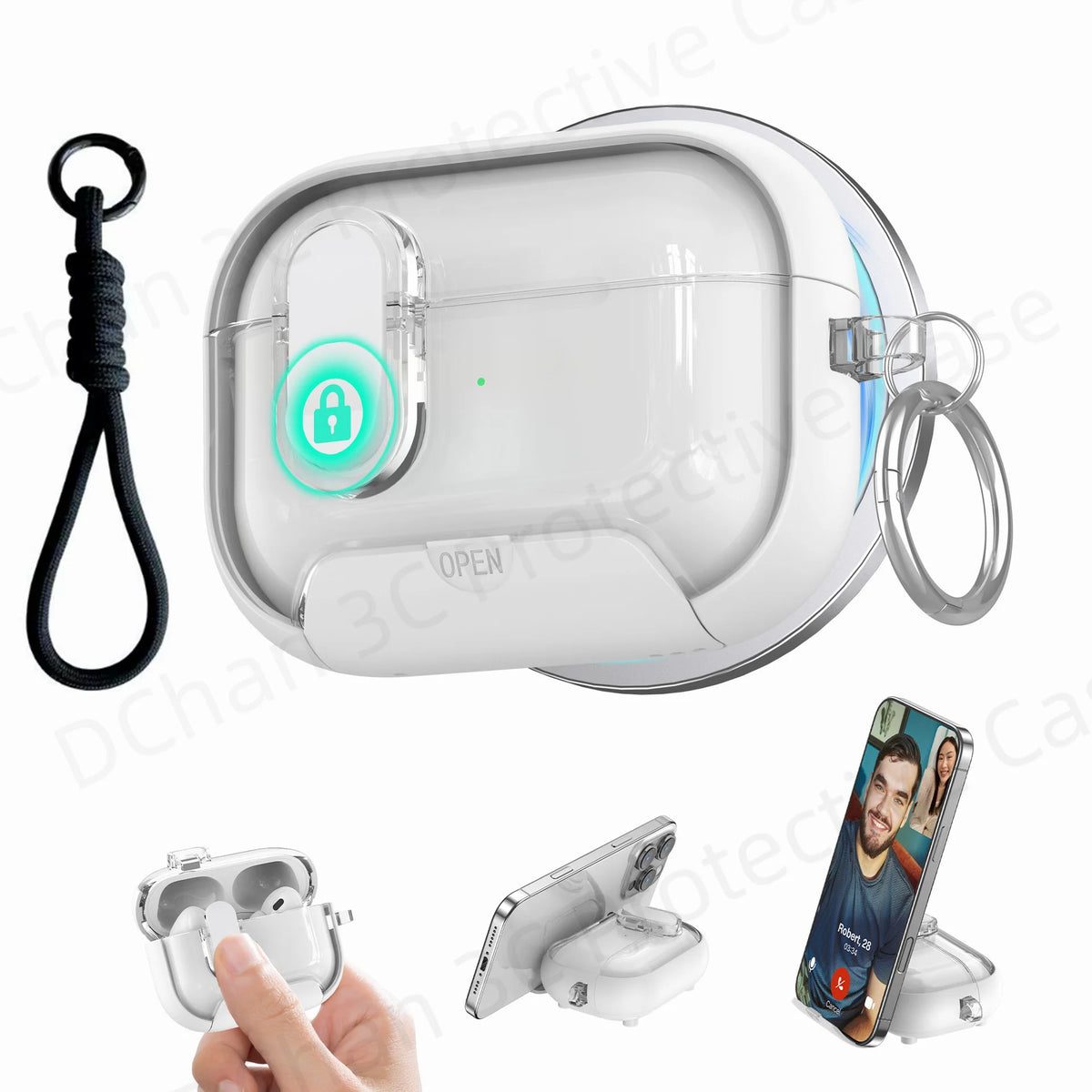 Cute Cover for AirPods 3 Pro 3/Airpod 4【 Compatible with MagSafe】Auto-Open Secure Lock Stand Cover for AirPods 5 2026 Earbuds