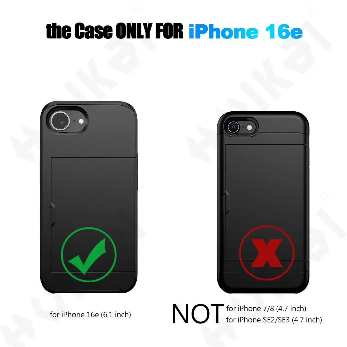 Case For iPhone 17e 16e with Card Holder Protective Case Hidden Card Slot Slim Wallet Cover