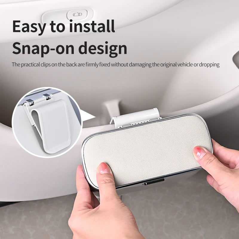 Luxury Portable Hanging Mini Car Trash Can Wastebasket Trash Car Interior Clip-on Storage Pouch Dry and Wet Use Hanging Storage