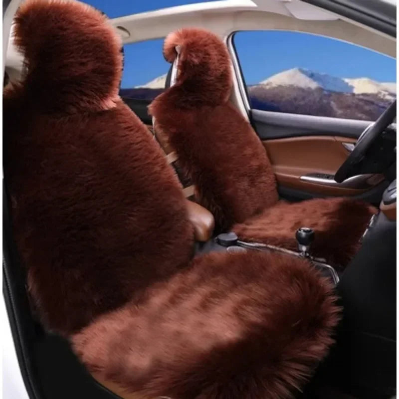 1PC Warm Plush Car Seat Cushion, Universal Long Wool Fur Car Front Seat Protect Cushion Mat, Car Seat Covers Auto Accessories