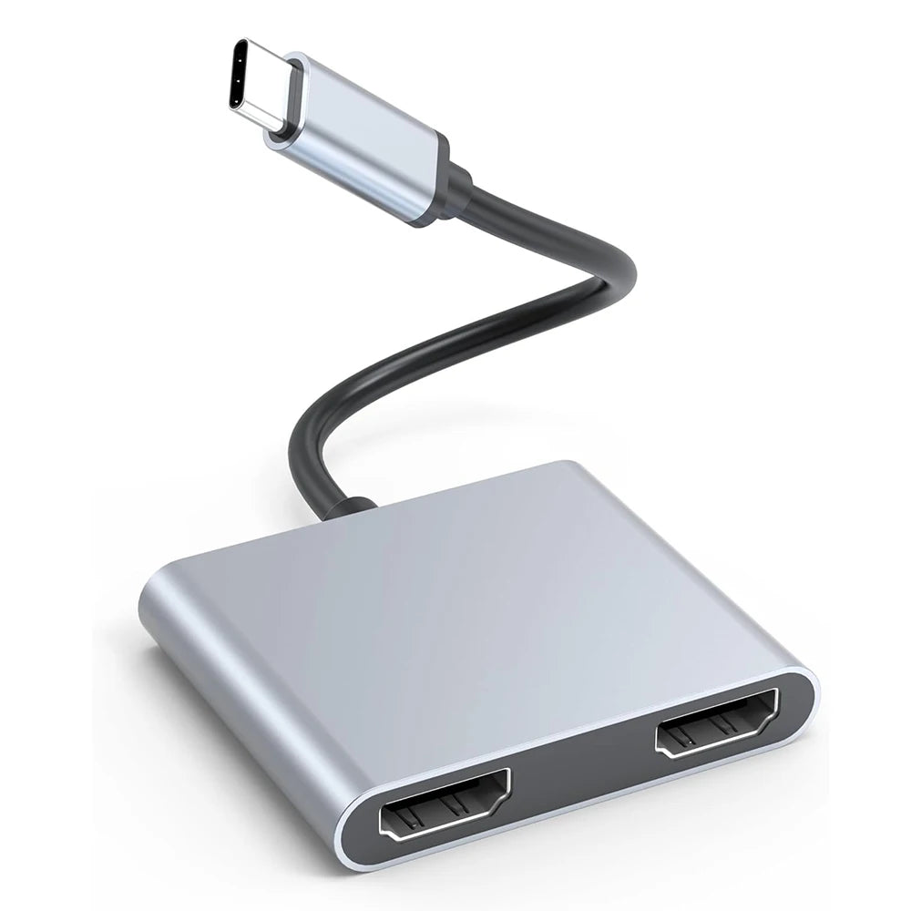 USB C to Dual 4K HD Display Adapter Thunderbolt3 Docking Station Hub Two Monitors for Windows10/11 Laptop Mirror and Extend Mode