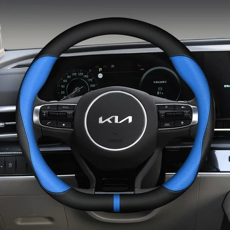 Car Steering Wheel Cover PU Leather D Shape Auto Accessories For Kia Sportage 5 GT-Line 2021 2022 Sportage 2022 2023 37-38cm