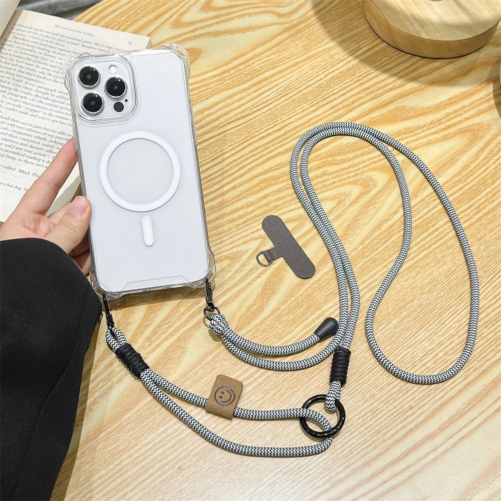 Crossbody Lanyard For Magsafe Magnetic Wireless Charge Case For iPhone 17 16 15 14 13 12 11 Pro Max Shockproof Clear Cover Funda