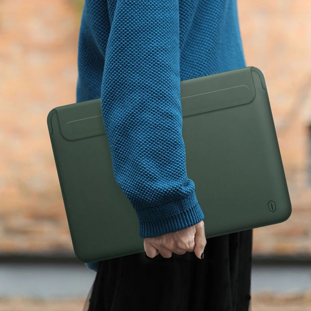 WiWU Laptop Sleeve Case for MacBook Air 13 M2 A2681 Ultra-thin Leather Notebook Case for Macbook pro 16 14 Waterproof Laptop Bag