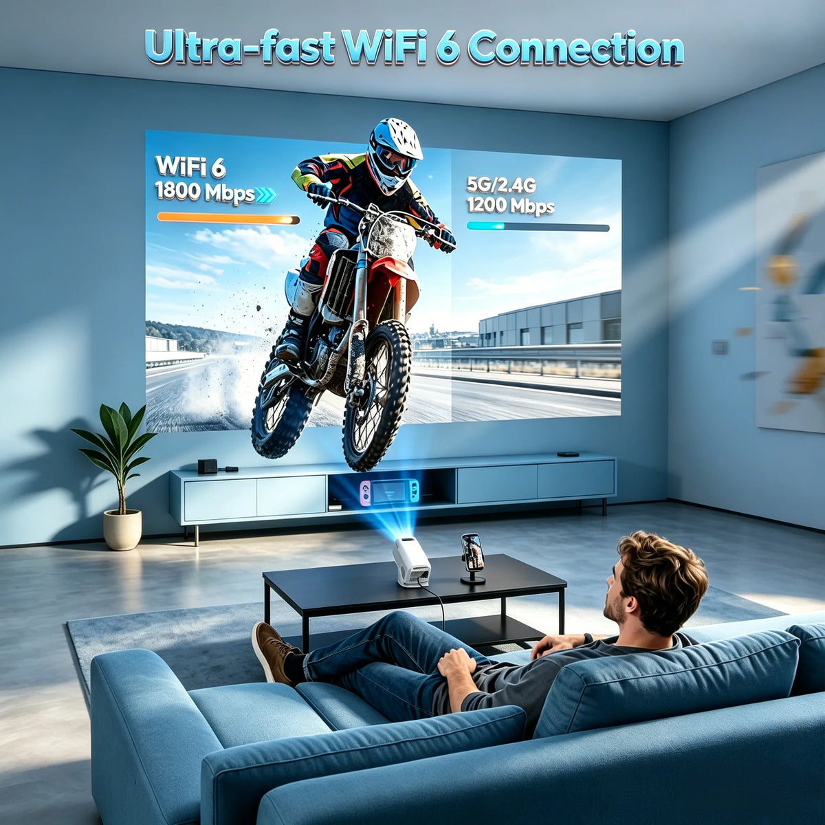 XGODY Gimbal 3 Pro Mini Portable Projector, Native 720P 300 ANSI 4K Supported, Android 11 WiFi 6 BT 5.4, Auto Vertical Keystone Correction, 120 Inch Backyard Travel Movie Gaming Projector with HDMI USB
