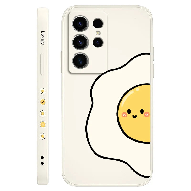 Tomato And Egg Phone Case For Samsung Galaxy S25 S24 S23 S22 S21 S20 S10 S10E Ultra Plus FE Note 20 Ultra Plus Cover
