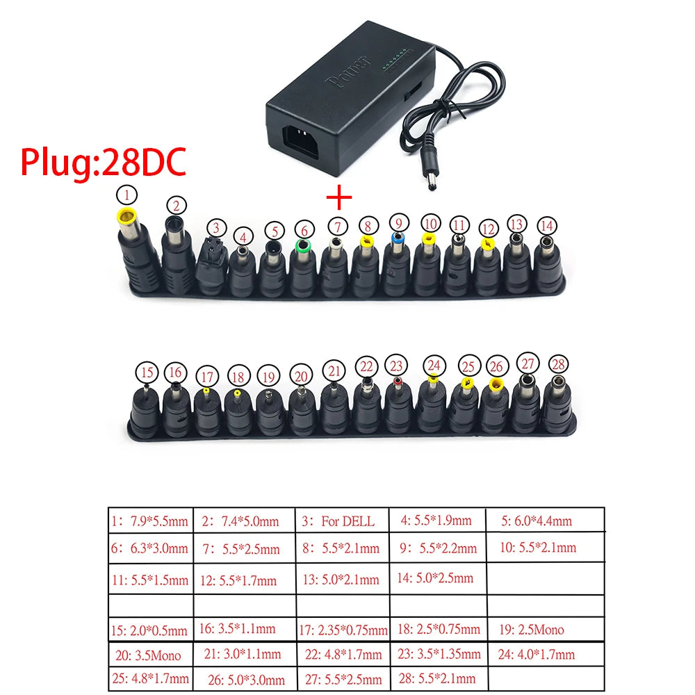 96W Universal AC Laptop Power Adapter 12V 15V 16V 18V 19V 4.5A 20V 24V Charger For Dell For Toshiba ForAsus For Acer For Lenovo