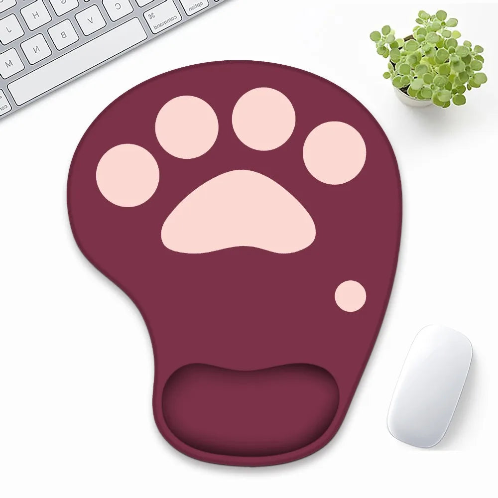 Cute Cat Paw Wrist Rest Mouse Pad Silicone Ergonomic Hand Support Mouse Mat Non Slip Comfortable Gaming Mousepad