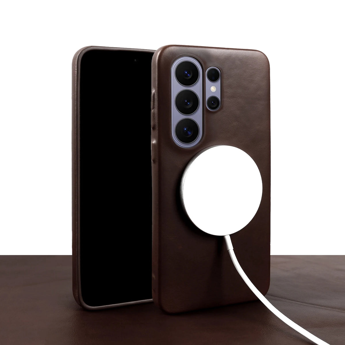For Magsafe Oil Wax Genuine Leather Magnetic Case For Samsung Galaxy S26 Ultra S25 S23 S24 FE S22 S21 Plus S20 Phone Back Cover