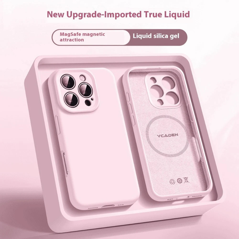 Candy Color Phone Case For iPhone 17 16 15 14 13 12 Pro Max Air For Magsafe Magnetic Wireless Charge Soft Liquid Silicone Cover