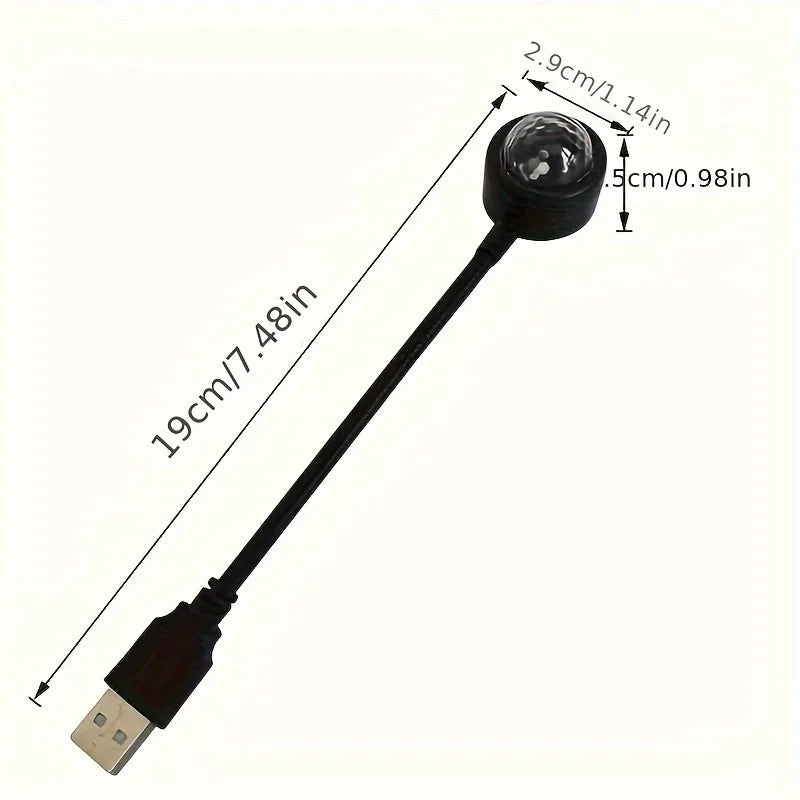 1x Car Roof Night Light Portable USB Flexible Interior Show Atmosphere Star Night Projector for Car Decor Ceiling Bedroom Party