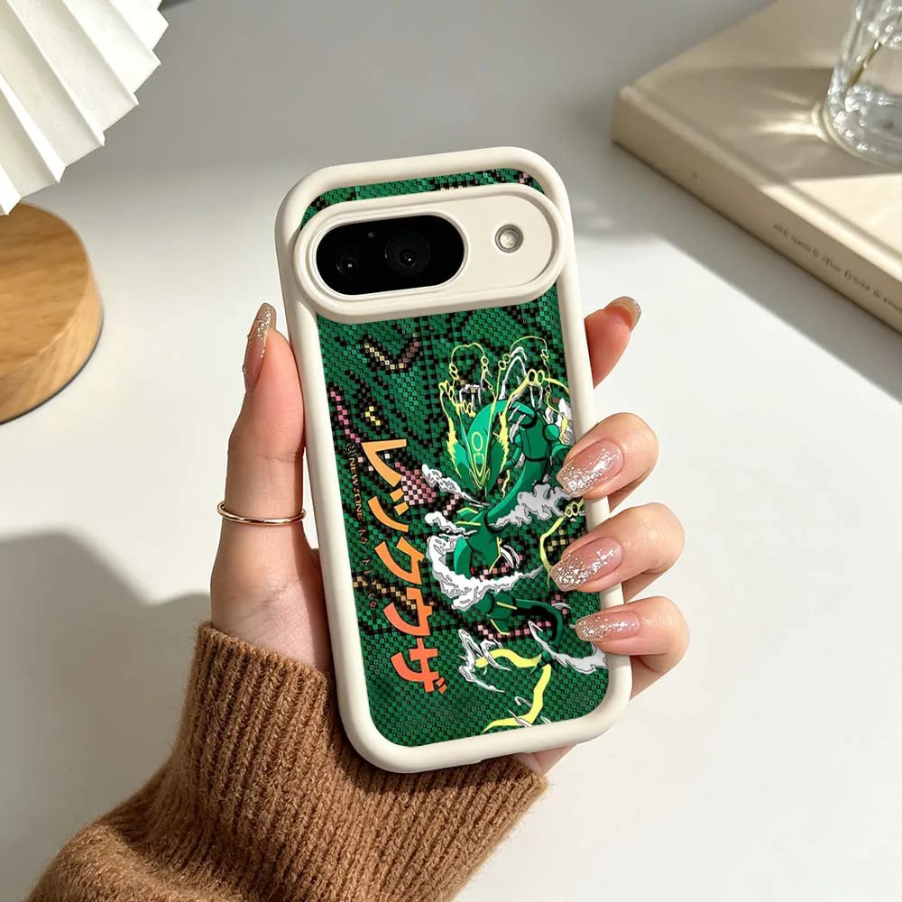 P-Pokemons R-Rayquazas Luxury For Google Pixel 10 9 8A 8 7 7A Pro XL 5G Eye Ladder Soft Silicon Shockproof Cover Phone Case