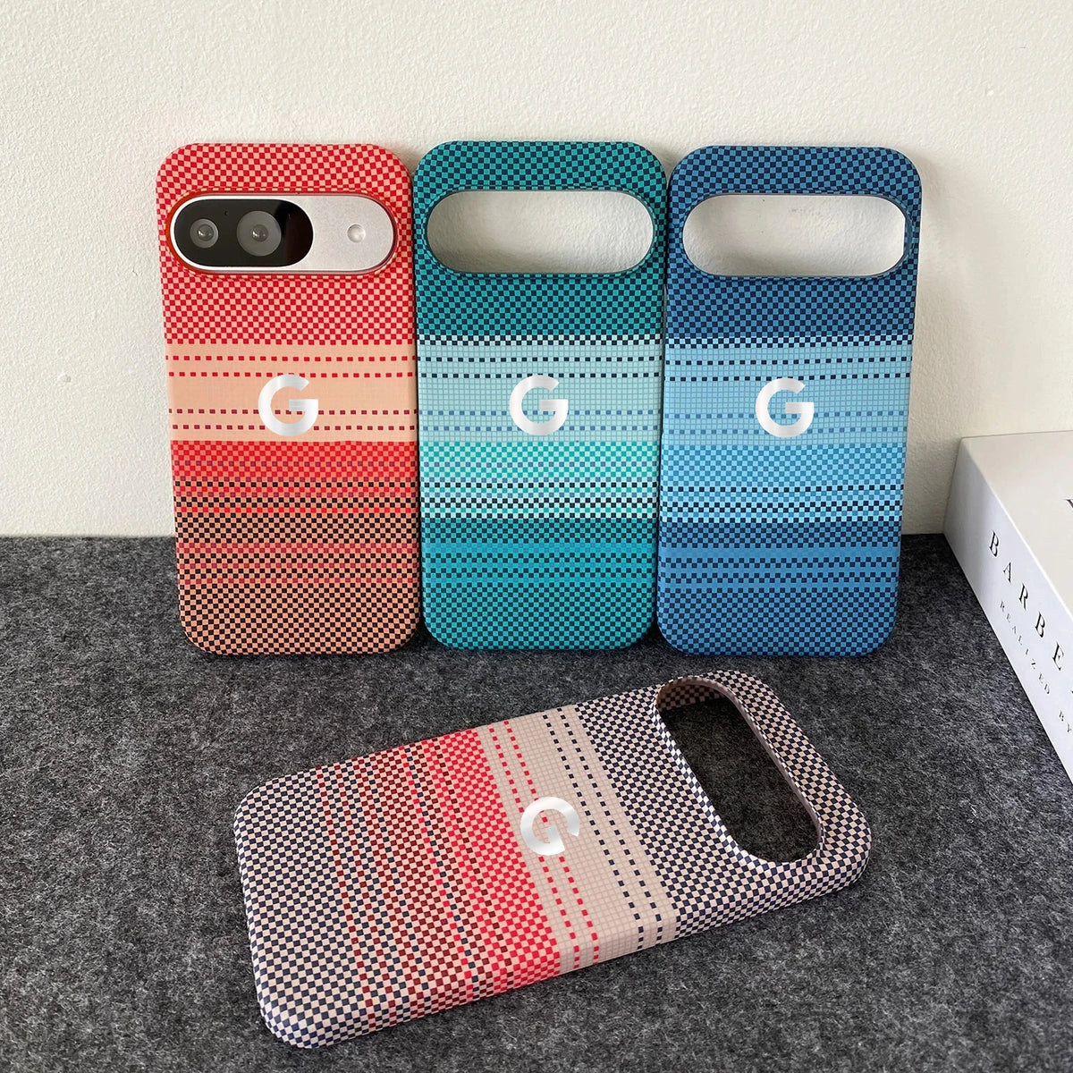 Luxury Ultra-Thin Carbon Fiber Kevlar Pattern Case For Google Pixel 9 Pro XL 8 7 Pro 5G Wireless Charging Rugged Anti-drop Cover