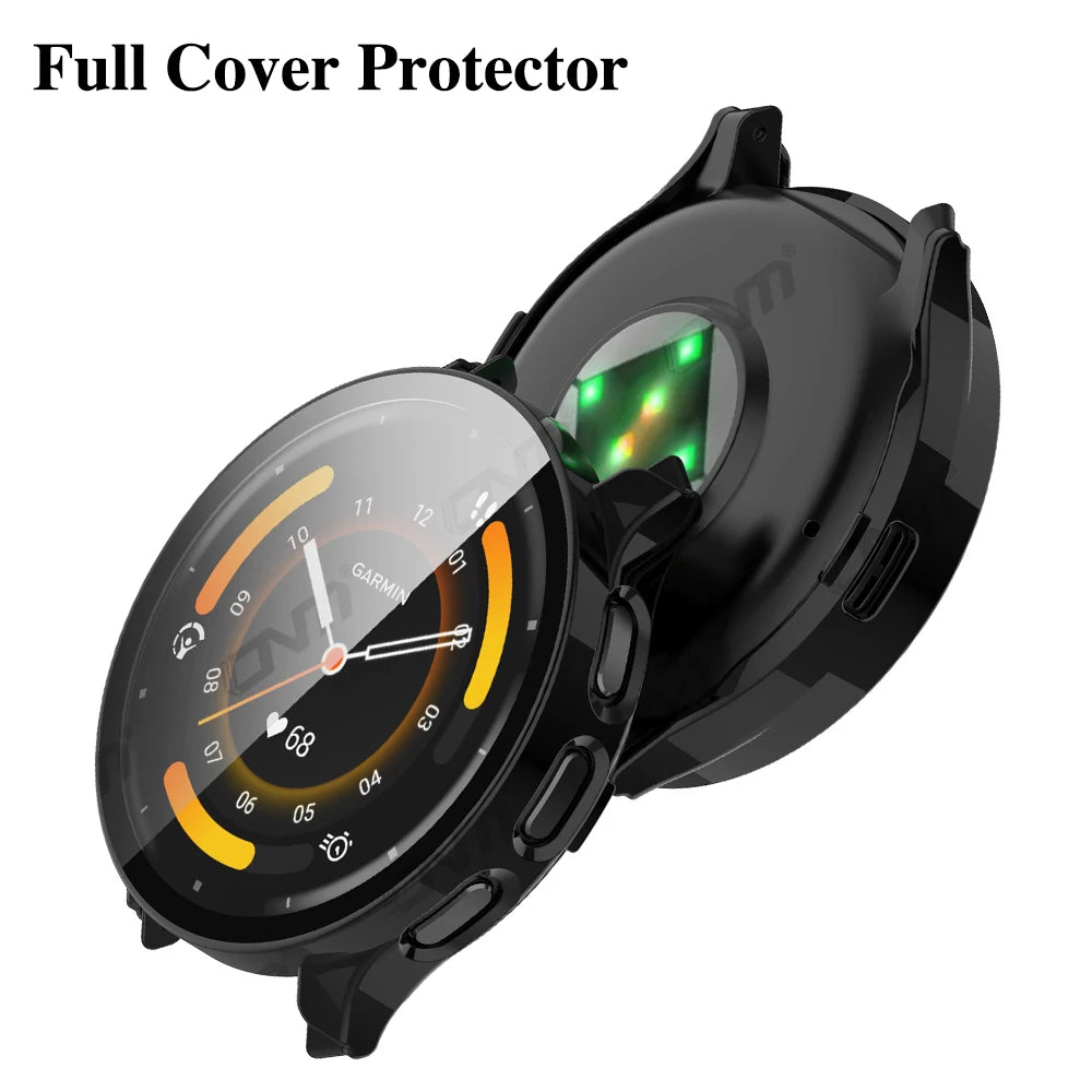 Glass+Case for Garmin Venu 4 3 3S Tempered Glass Screen Protector & Hard PC Protective Bumper for Venu3 Shell Accessories