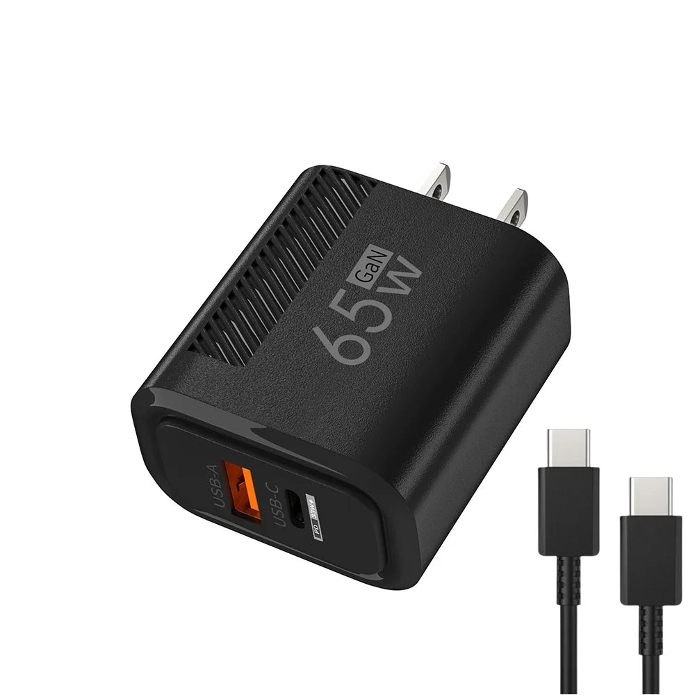 65W USB-C Charger GaN Fast Charging PD Type C Cable Mobile Phone Adapter For iPhone 16 Xiaomi Samsung Xiaomi QC 3.0 Wall Charger