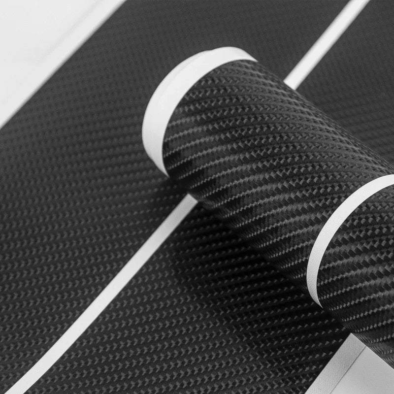 4pcs Thick Car Door Plate Protective Stickers Carbon FiberLeather Car Sticker Sill Scuff Cover Anti Scratch Decal