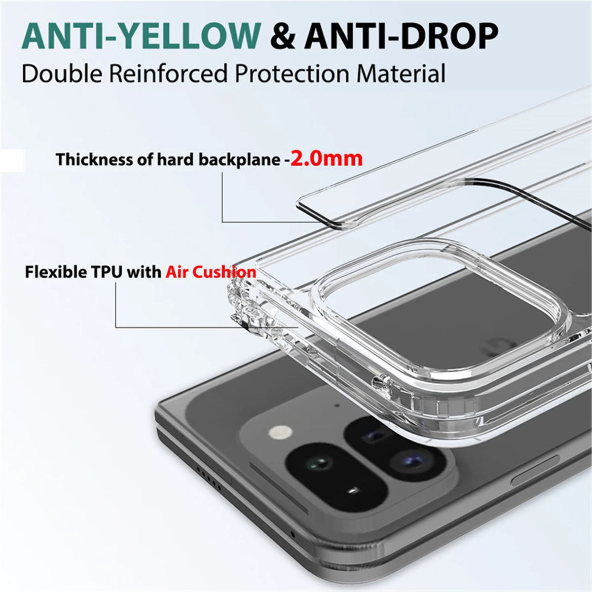 For Google Pixel 11 10 9 Pro Fold Case Simple Transparent Acrylic Flip Skin-Friendly Drop-Proof Cover For Pixel11 Pro fold Funda