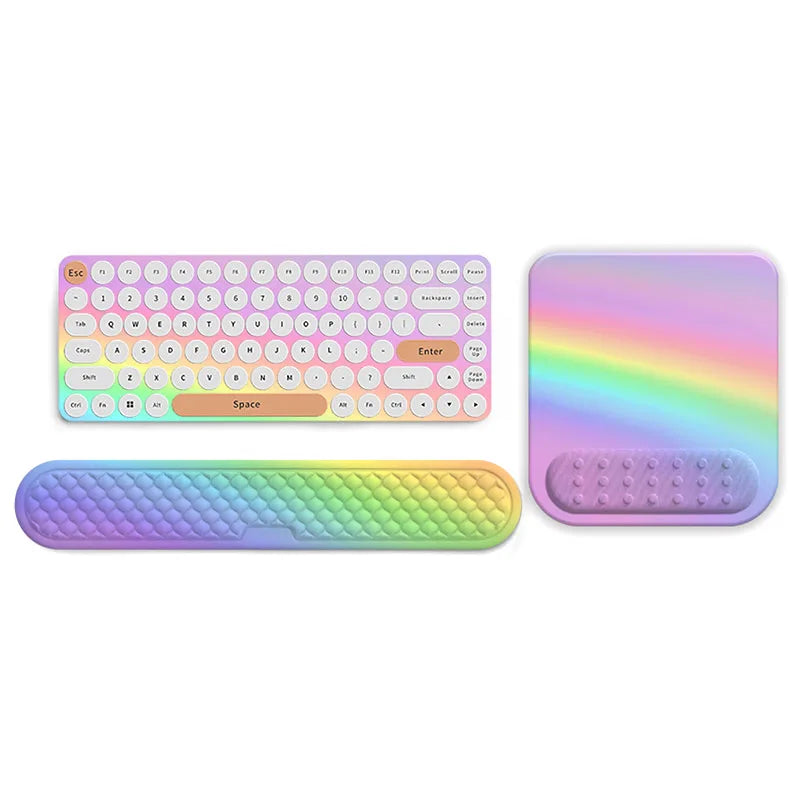 Keyboard Wrist Rest Pad Set Soft Memory Foam Mouse Pad Wrist Support Cushion Pain Relief Ergonomic Computer Mousepad for Office