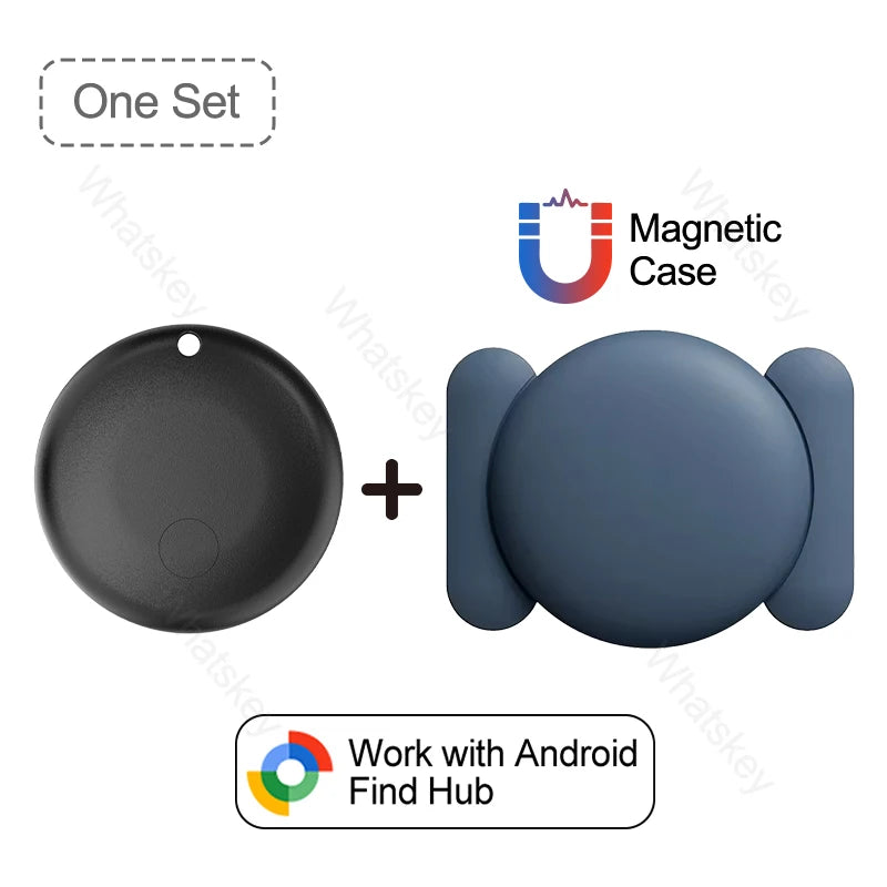 1-4PCS Mini GPS Locator Android Anti-Lost Alarm Google Find Hub Wallet Key Smart Tag with Strong Magnetic Suction Silicone Shell