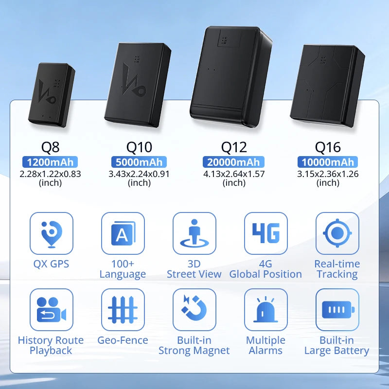 Strong Magnet 4G Car GPS Tracker Vehicle Locator Vibration Alarm Long Standby 20000/10000mAH Battery with Free APP