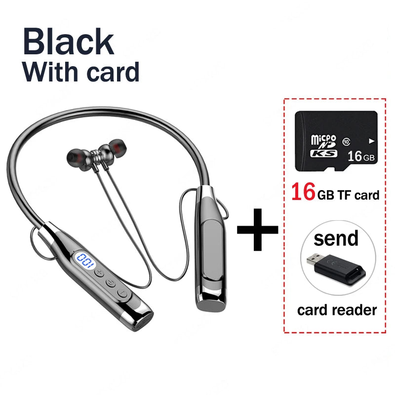 Wireless Headphones Neckband Bluetooth Earphone With Microphone Long Battery Auriculares High Quality Headset Sport For TF Card