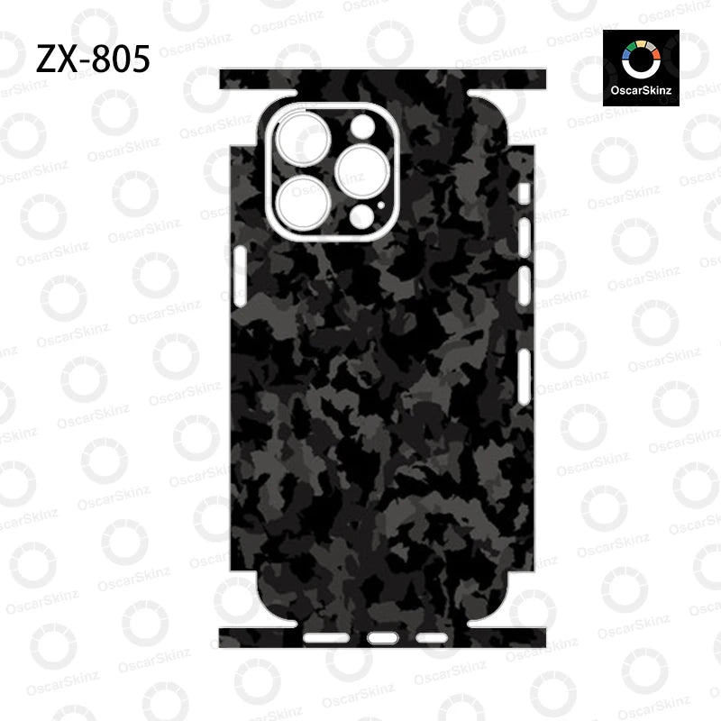 OscarSkinZ Wrap For iPhone 16 Pro Max Sticker 15 14 Plus Back Film 13 12 Mini Protective Decal Side Frame Back Protector