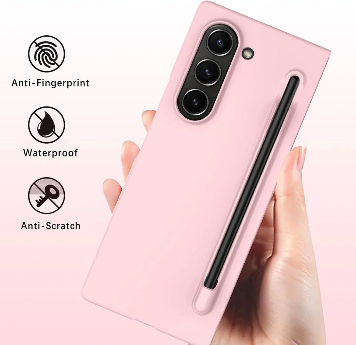 Luxury Skin Feeling PC Hard Case for Samsung Galaxy Z Fold 8 Ultra 7 6 5 4 3 with S Pen Slot and Pen Ultra-thin Shockproof Cover