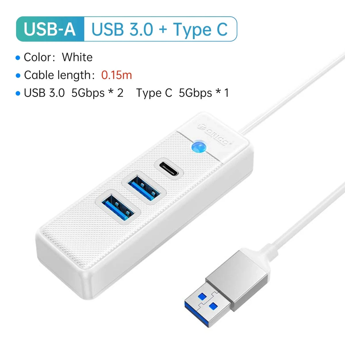 ORICO Usb Hub 5Gbps USB 3.0 3/4 Ports High Speed Mini Usb Splitter OTG Adapter for Desk PC Computer Accessories Hub Dock Station
