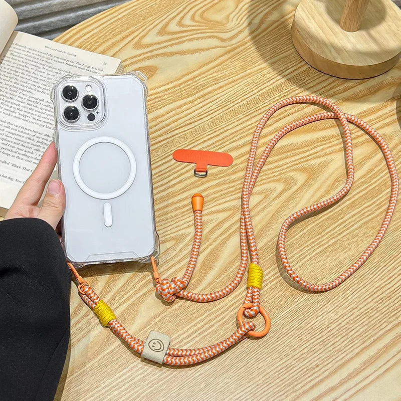 Crossbody Lanyard For Magsafe Magnetic Wireless Charge Case For iPhone 17 16 15 14 13 12 11 Pro Max Shockproof Clear Cover Funda