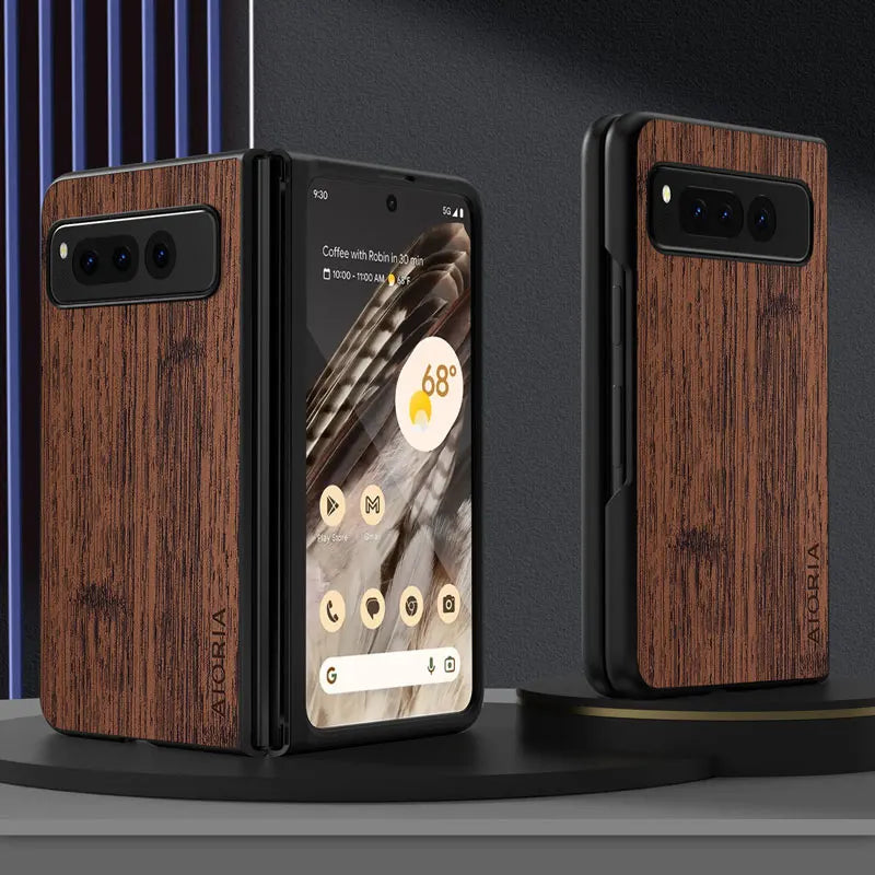Case for Google Pixel 10 9 Pro Fold Straight Wood Grain PU Leather phone cover for Google pixel 10 Pro Fold case capa