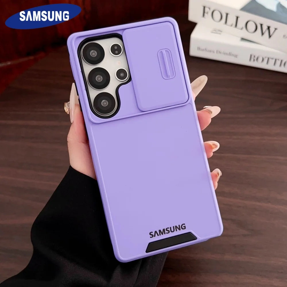 Military Grade Protection Cases For Samsung S26 S25 Ultra S24 S23 Plus S22 S21 S20 FE A16 A36 A56 A55 A35 5G Slide Camera Cover