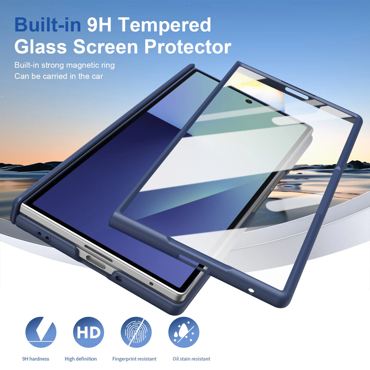 Magnetic Full Cover Hard PC Back Phone Case With Hinge Protection For Samsung Z Fold 8 Ultra 7 6 5 4 With Glass Film Protector