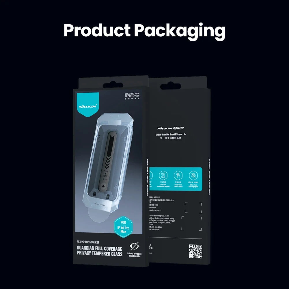 Nillkin For iPhone 18 Pro Max 17 Pro Max 16 Pro Max Guardian Full Coverage Easy Install Privacy Guardian Screen Protector