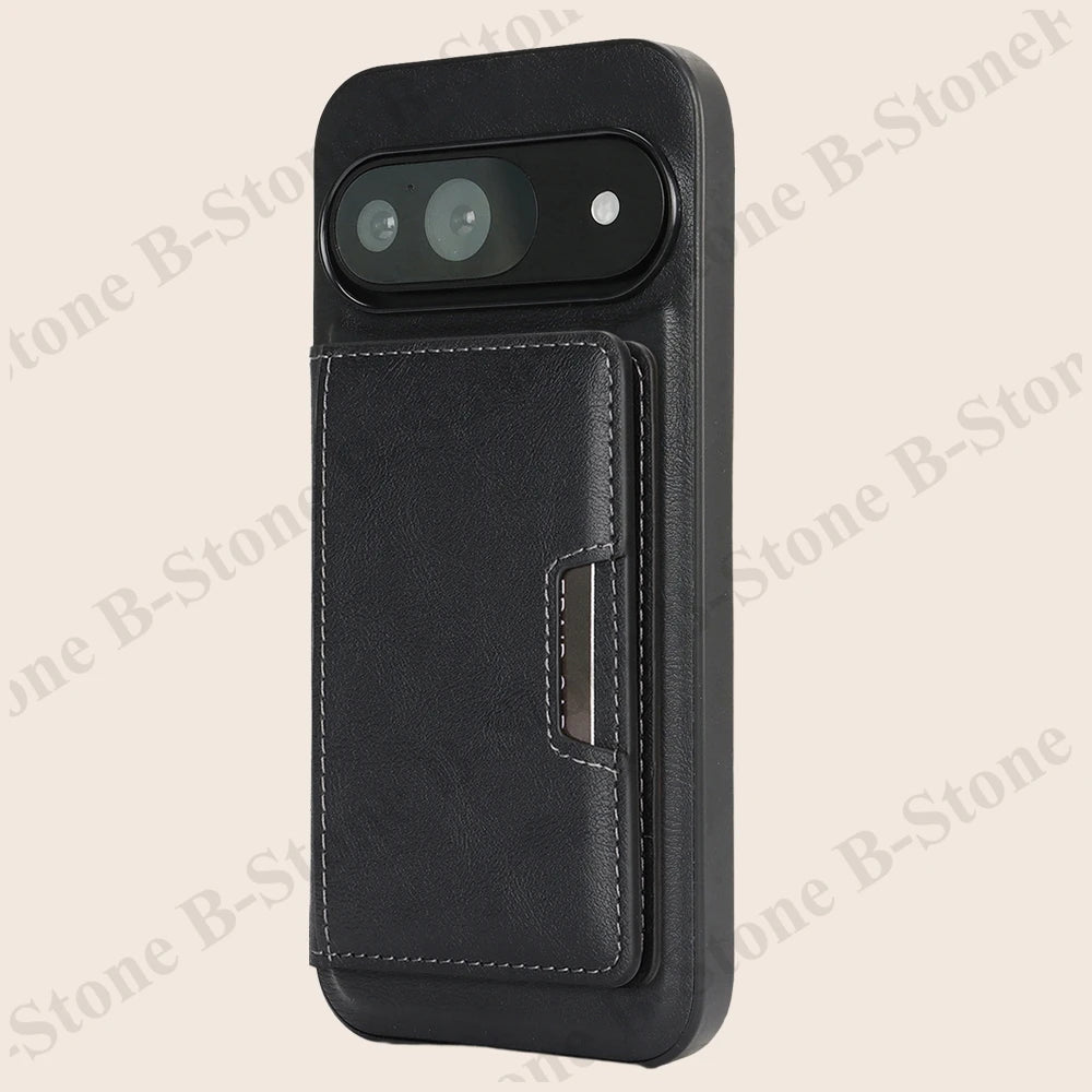 Wallet Leather Case For Google Pixel 8 8Pro 8A 9 9Pro 9A 10 10Pro 10A Pro XL ProXL Cards Bag Wireless Charging Phone Cover
