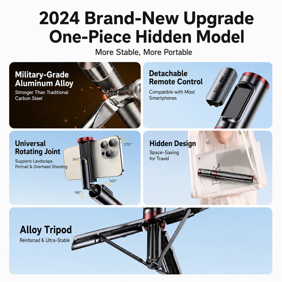 Selfie Stick Wireless Tripod Stand Bluetooth Remote Extendable Tripod for iPhone Mobile Phone Live Streaming