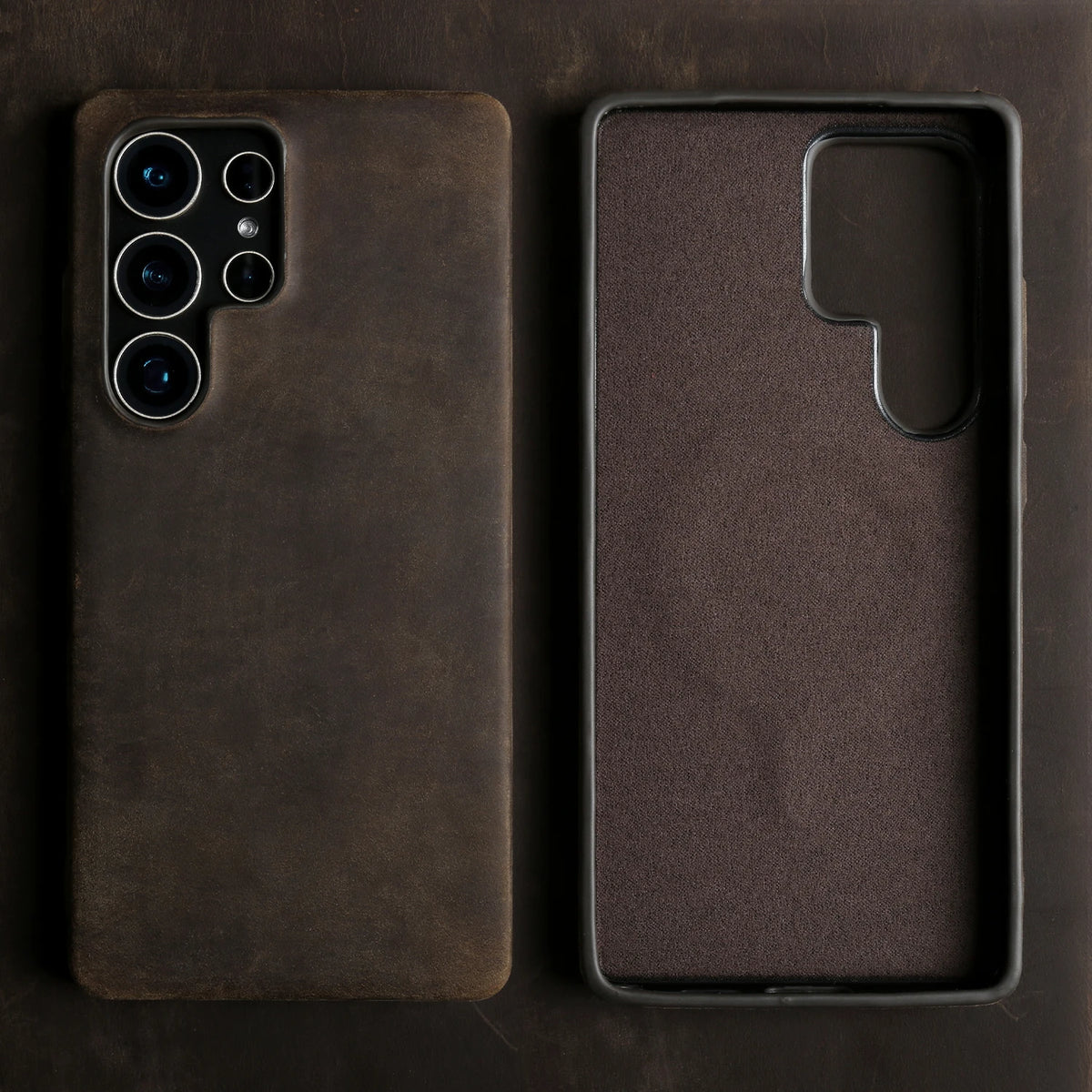 Crazy Horse Pattern Genuine Leather Case For Samsung Galaxy S25 Ultra S24 FE S23 Plus S22 S21 S20 Note 20 Ultra Back Cover Case