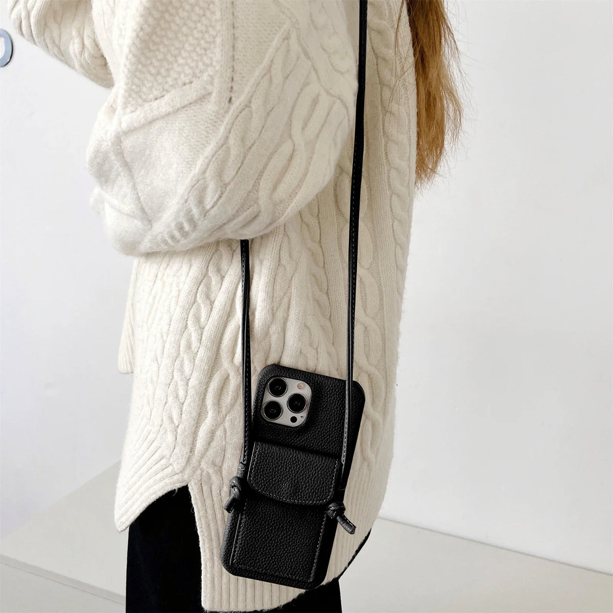 Crossbody Lanyard Phone Case For iPhone 17 Air 16E 16 15 14 13 12 11 Pro Max Mini 7 8 Plus Case Wallet Leather Card Holder Strap