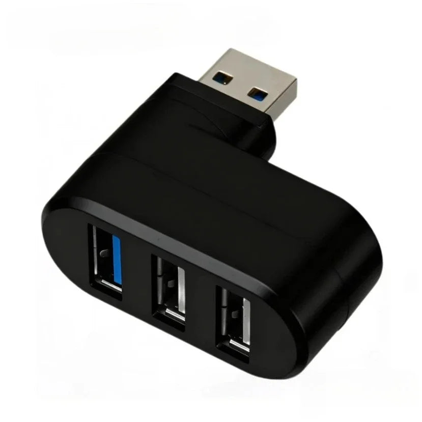 3 Port USB 3.0 Hub 180° Rotatable USB Splitter USB Extender for Laptop Car iMac MacBook Air MacBook Pro Other Electronic Devices