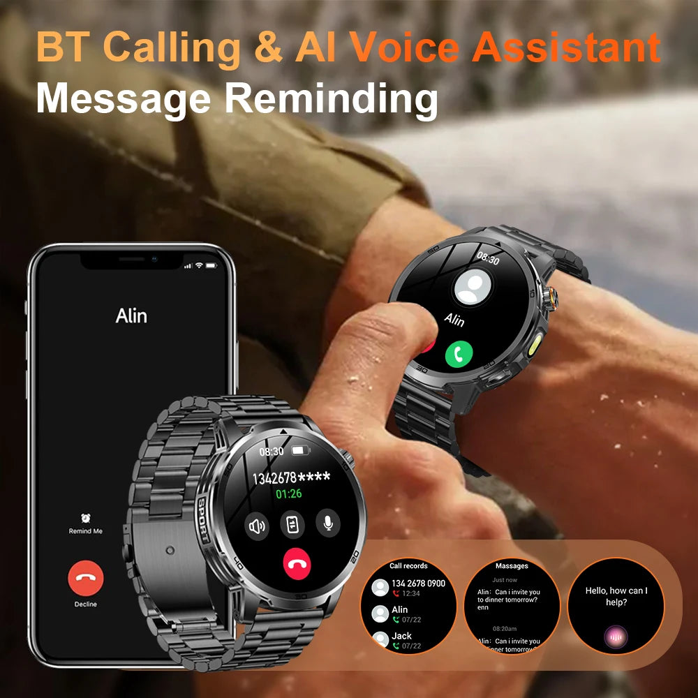 MEVADEN 1.85" Large Screen Outdoor Sports Smart Watch Bluetooth Call LED Flashlight 1000mAh Health Monitor Smartwatch MD60
