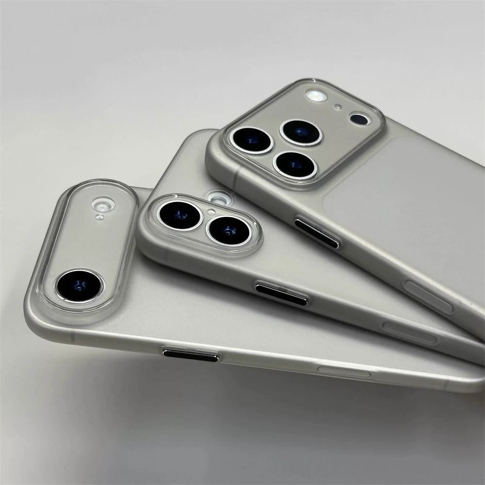 0.7 MM Ultra Thin Matte Translucent Soft TPU Case For iPhone 18 17 Pro Max Air 16 15 14 13 12 Pro Button Camera Protection Cover