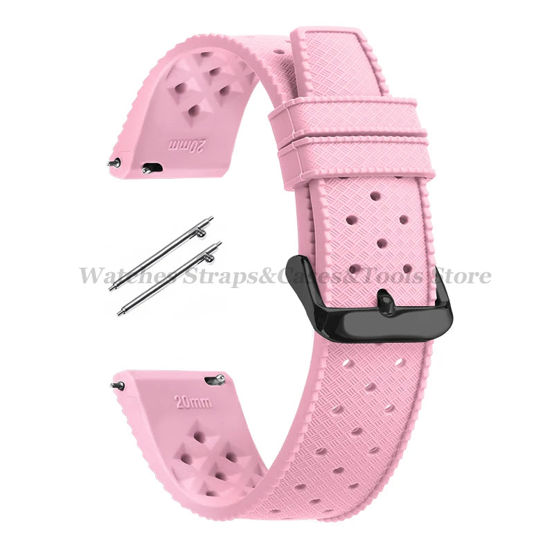 Tropical Silicone Watch Band Quick Release Strap 18mm 20mm 22mm for Oris for Seiko for Citizen Rubber Tropic Smart Watch Straps