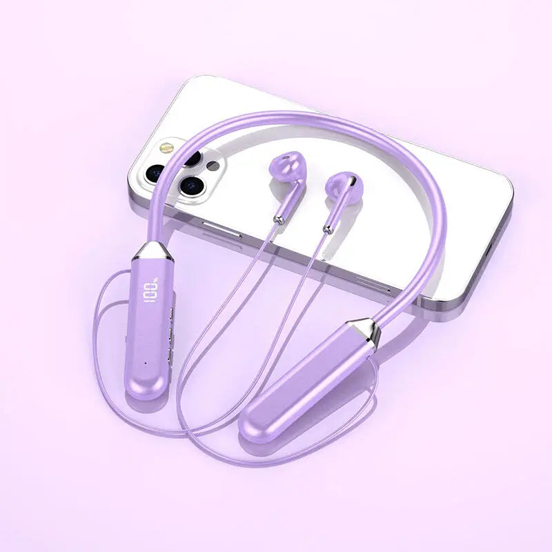 Sport Wireless Headphone Compatible 5.2 Neckband Headphones High Sound Quality Stereo LED Power Display Bluetooth Earphones