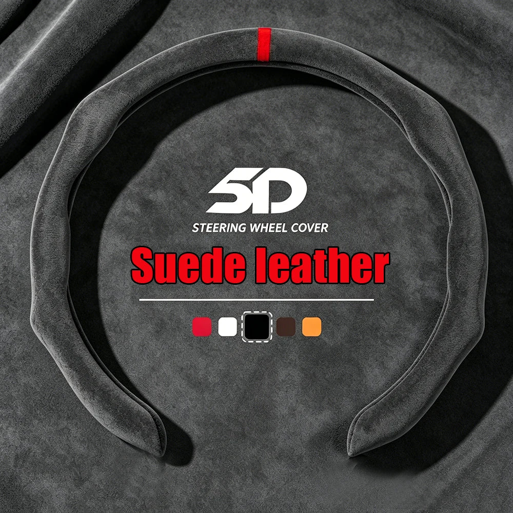 Premium Non-slip Suede Leather Car Steering Wheel Cover Booster Cover For Geely Coolray Boyue Okavango Icon Emgrand X7 EX5