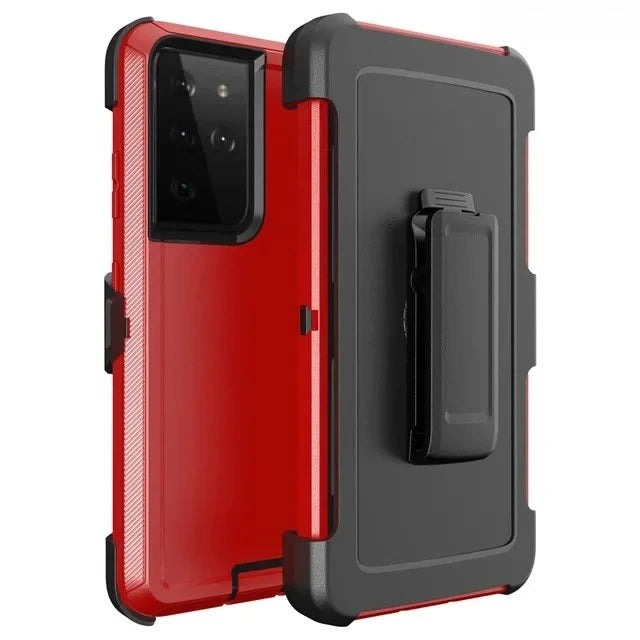 3-in-1 Military Armor Shockproof Phone Case For Samsung S25 S24 S23 S22 S21 S20 Ultra Plus Note20 Otter Case Box Belt Clip Cover
